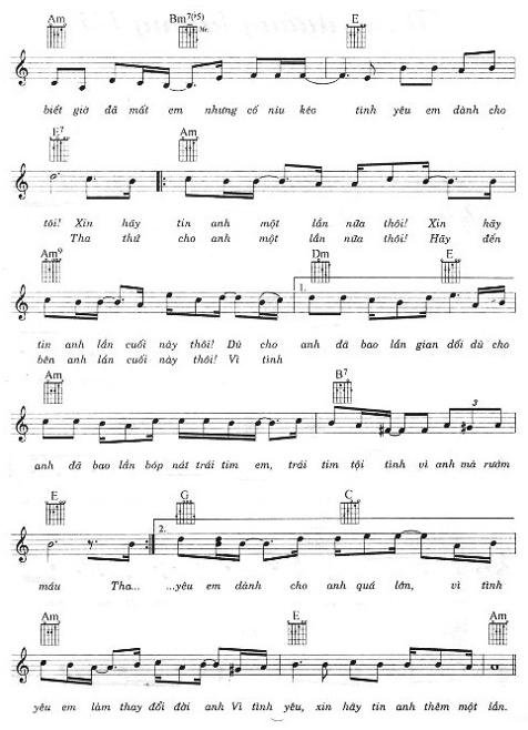 Sheet nhạc Thêm Một Lần Yêu Thương 2